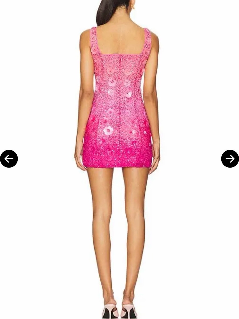 Lovers and Friends Revolve Pink Sequin Beaded Biarritz Cocktail Party Mini Dress - Picture 2 of 4